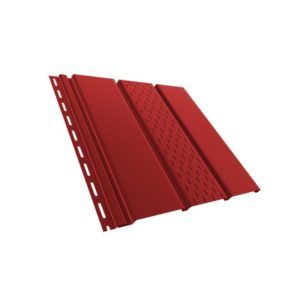 Красный пластиковый софит с частичной перфорацией