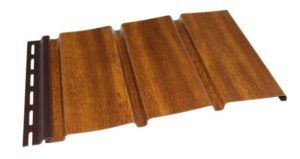 Сплошной виниловый софит с отделкой "Золотой дуб"